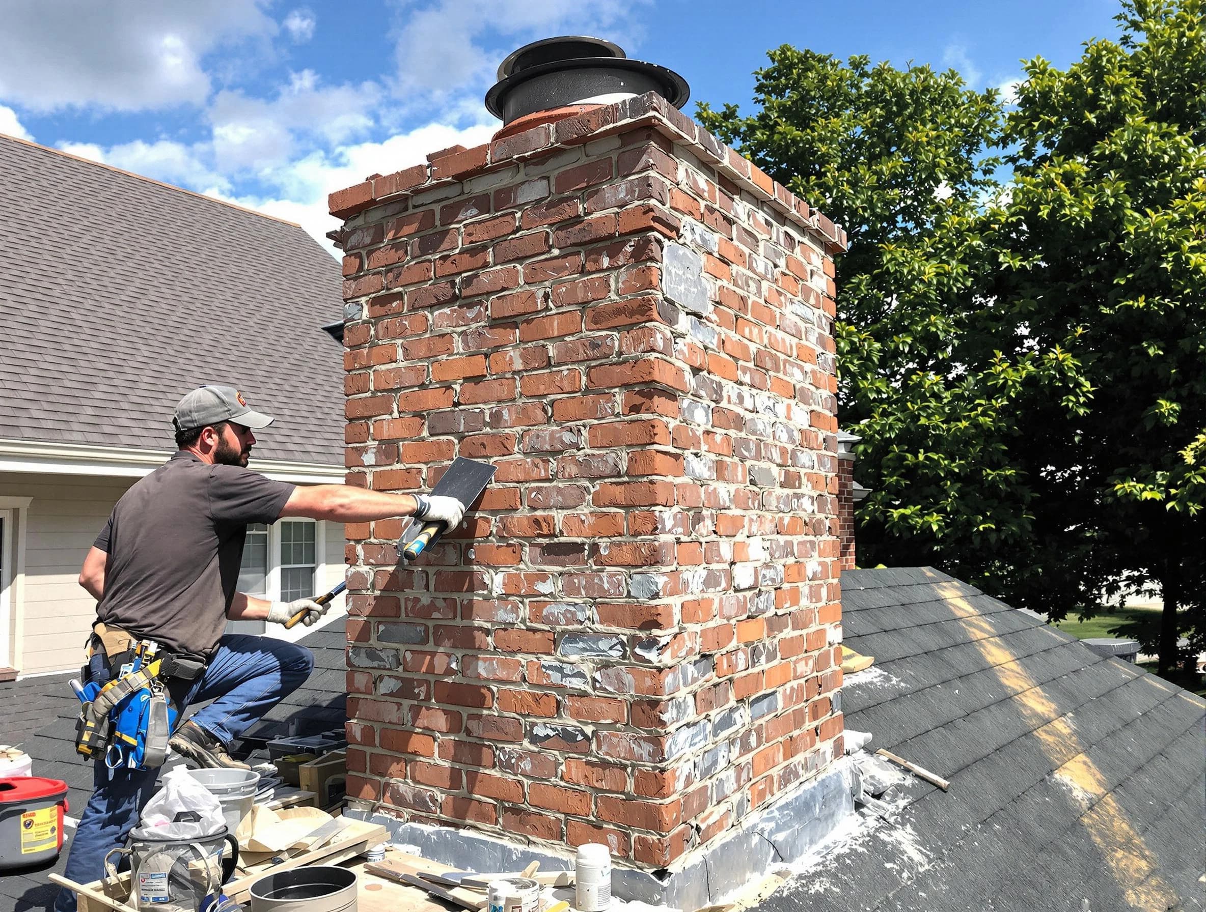 Completed chimney rebuild by Powder Springs Chimney Sweep in Powder Springs, GA
