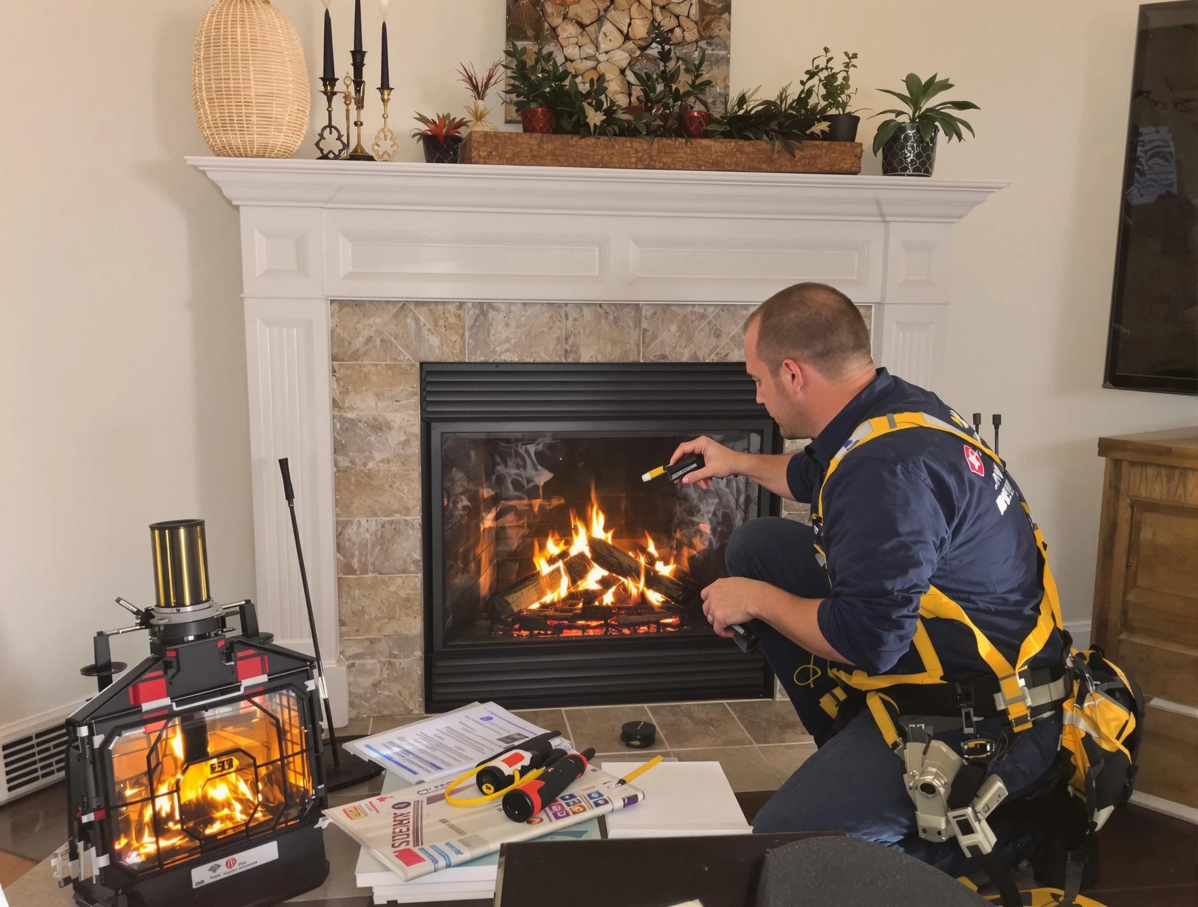 Safety-focused fireplace inspection by Powder Springs Chimney Sweep in Powder Springs, GA