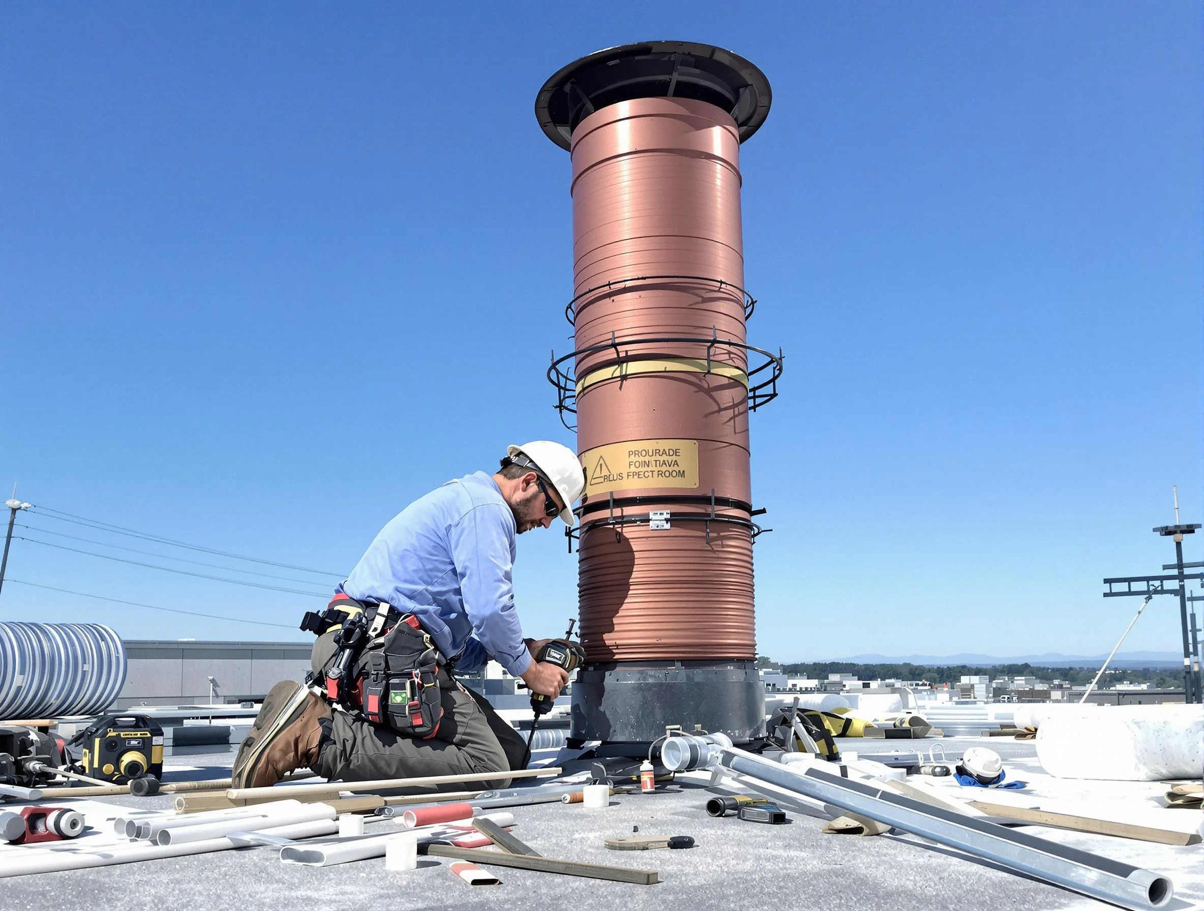 Installed chimney liner by Powder Springs Chimney Sweep in Powder Springs, GA